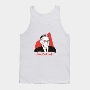 Portrait of  Jean-Paul Sartre Tank Top